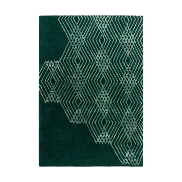 Zelena volnena preproga Flair Rugs Diamonds, 120 x 170 cm