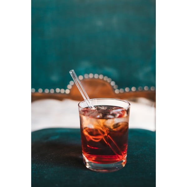 Komplet 6 steklenih slamic Vialli Design, dolžina 15 cm-image-2