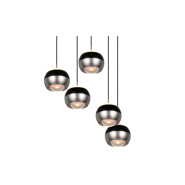 Črno-srebrna LED viseča svetilka ø 30 cm Orbit – Trio Select-image-2