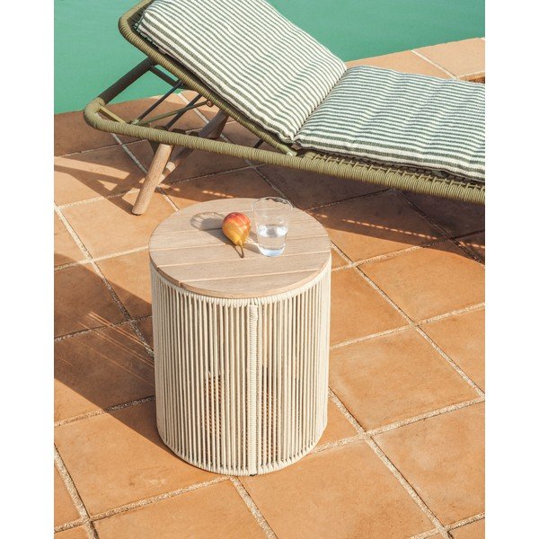 Okrogla vrtna mizica z mizno ploščo iz akacije ø 40 cm Dandara – Kave Home-image-1