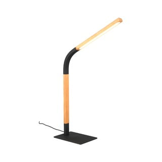 Črna/naravna LED zatemnitvena namizna svetilka z lesenim senčnikom (višina 73,5 cm) Norris – Trio