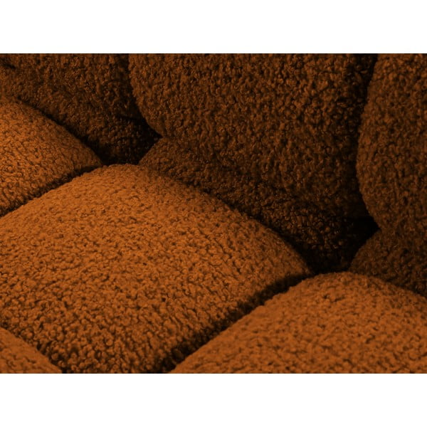 Oranžen modul za sedežno garnituro iz tkanine bouclé (desni kot) Bellis – Micadoni Home-image-1