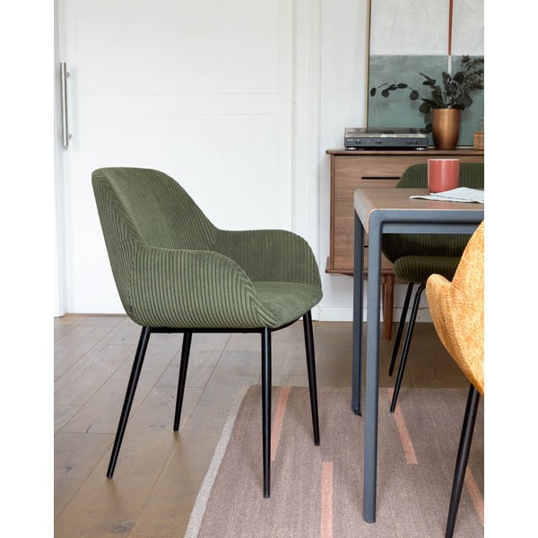 Kaki zelen oblazinjen jedilni stol Konna – Kave Home-image-1