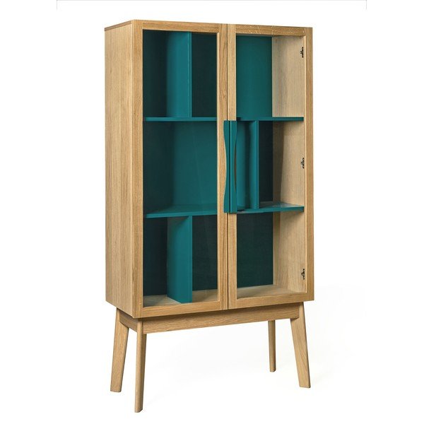 Turkizno modra vitrina Woodman Avon-image-2