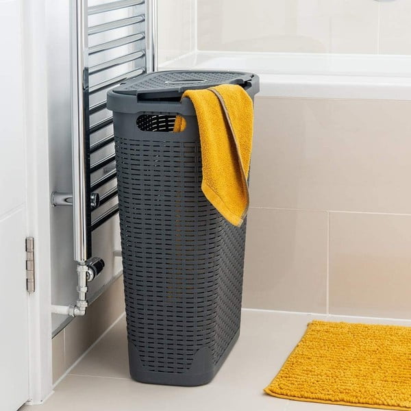 Koš za perilo Addis Rattan Effect Slim Hampe, 40 l-image-1