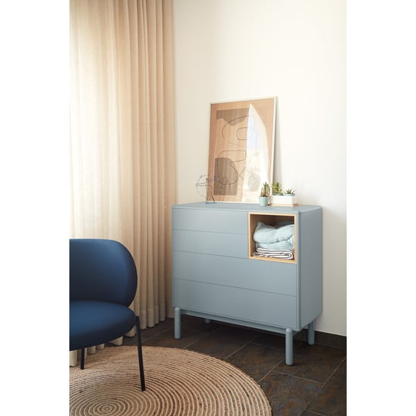 Modra/siva nizka komoda 90x90 cm Corvo – Teulat-image-1