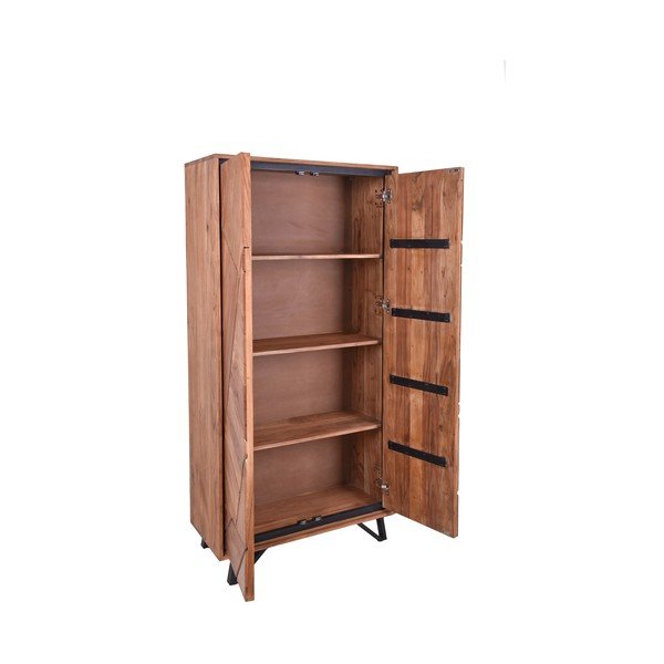 Garderobna omara iz masivne akacije v naravni barvi 90x181x40 cm Ambala – Interia Home & Living-image-3