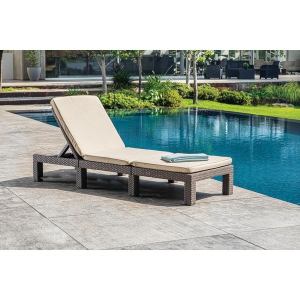 Bež vrtni ležalnik iz umetnega ratana Daytona – Keter-image-2