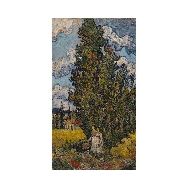 Vincent van Gogh - Ciprese in dve ženski, 70x46 cm