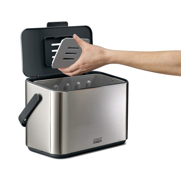 Koš za biološke odpadke v srebrni barvi 4 l Collect – Joseph Joseph-image-4