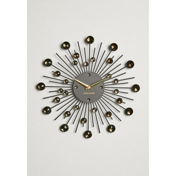Stenska ura s črnimi kristali Karlsson Sunburst-image-4