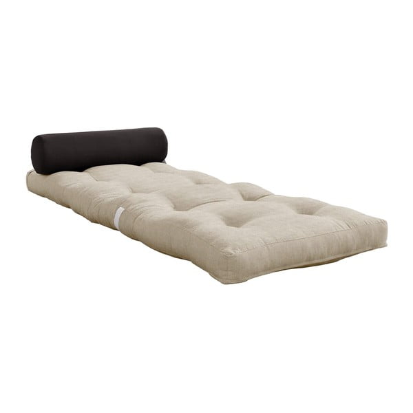 Sivo-bež futonska vzmetnica 70x200 cm Wrap Linen Beige/Dark Grey – Karup Design