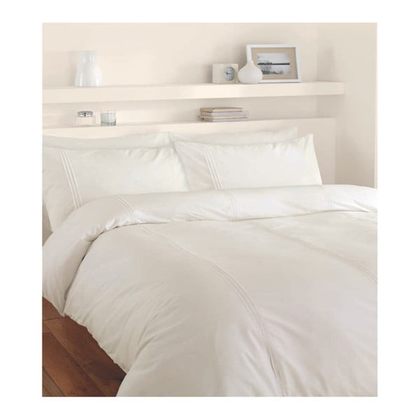 Kremno posteljno perilo za eno osebo Catherine Lansfield Minimalist, 135 x 200 cm
