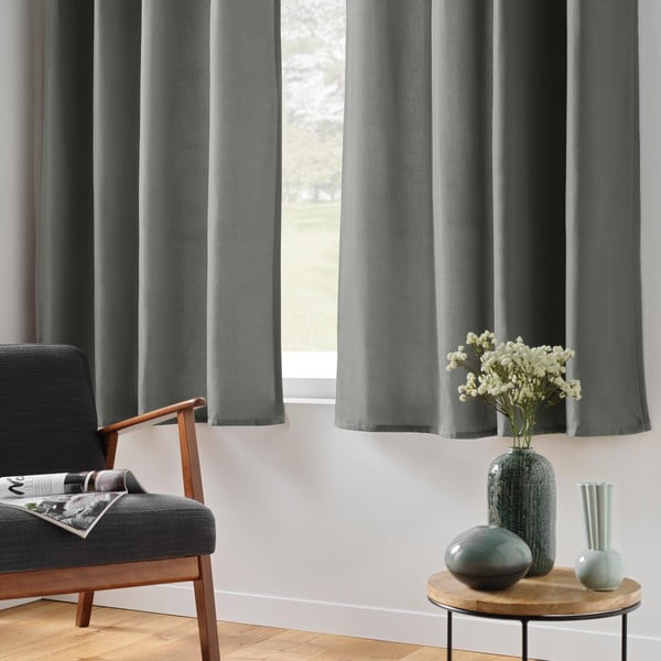 Siva izolacijska zavesa iz mikrovlaken 135x180 cm Micropolar – douceur d'intérieur-image-3