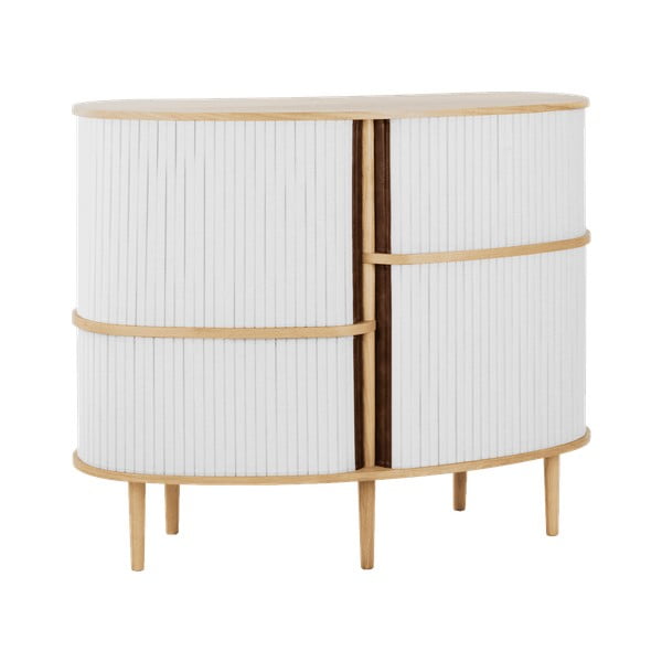 Siva/naravna omarica v hrastovem dekorju z drsnimi vrati 120x100x50 cm Audacious – UMAGE-image-1