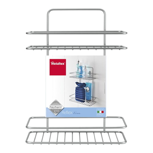 Stenska kotna kopalniška polica z dvema nivojema Metaltex Ref-image-2