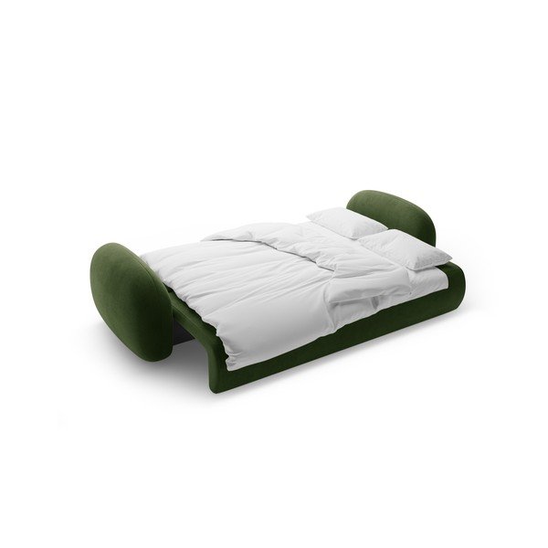 Zelena žametna raztegljiva/s prostorom za shranjevanje sedežna garnitura 262 cm Tonale – Cosmopolitan Design-image-4