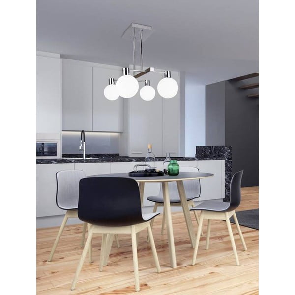 Viseča svetilka v srebrni barvi s steklenim senčnikom 38x35 cm Maldus - Candellux Lighting-image-1
