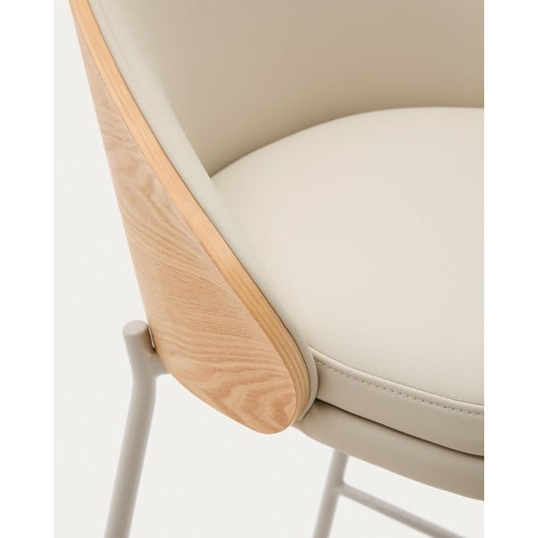 Barski stol v bež in naravni barvi (višina sedeža 65 cm) Eamy – Kave Home-image-2