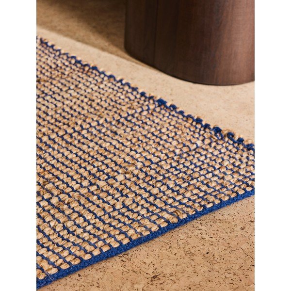 Modra ročno tkana preproga iz mešanice jute 120x170 cm Hurley – MADE-image-3