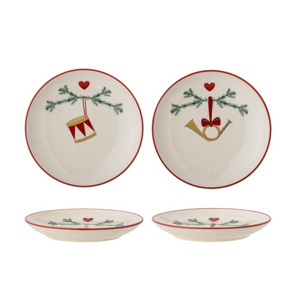 Kremno beli desertni lončeni krožniki z božičnim motivom v kompletu 2 ks ø 16 cm Yule – Bloomingville-image-4