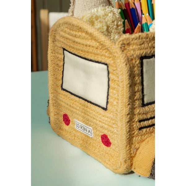 Oker rumena tekstilna otroška škatla za shranjevanje 22x19x15 cm School Bus – Lorena Canals-image-4