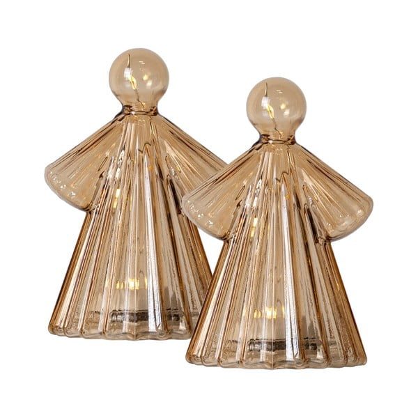 Rjave svetlobna dekoracija v kompletu 2 ks ø 6,5 cm Alberte – Sirius