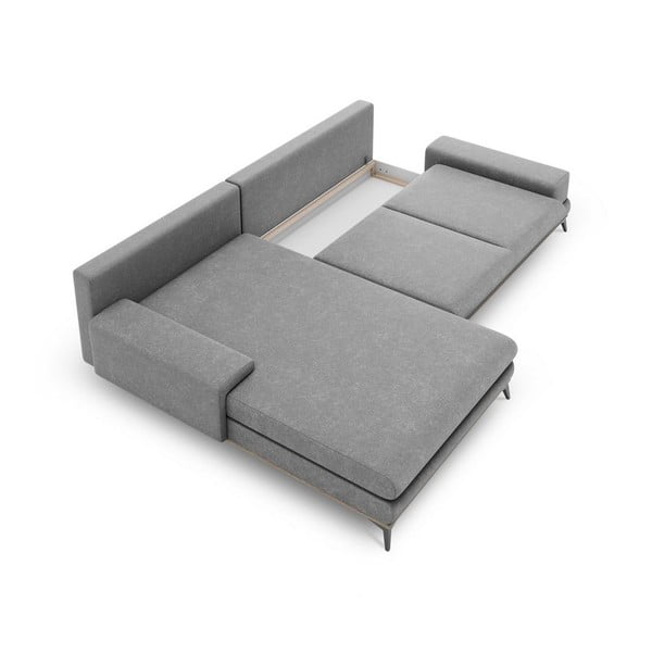 Siva raztegljiva sedežna garnitura Windsor & Co Sofas Planet, levi kot-image-3