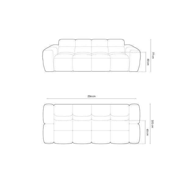 Siva sedežna garnitura 256 cm Lisa – Micadoni Home-image-4