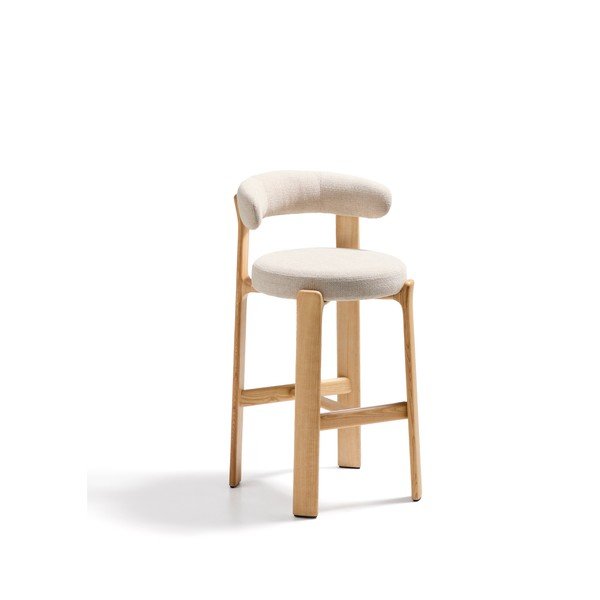 Barski stol iz masivnega jesena v bež in naravni barvi (višina sedeža 75 cm) Granite – Kave Home