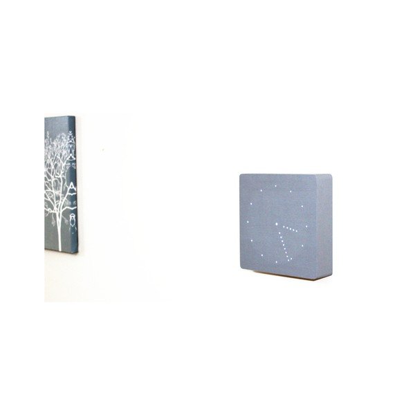 Siva budilka z belim zaslonom LED Gingko Analogna ura s klikom-image-3