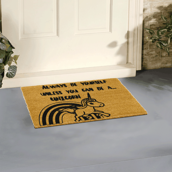 Rogoznica iz naravnega kokosovega vlakna Artsy Doormats Unicorn, 40 x 60 cm-image-1