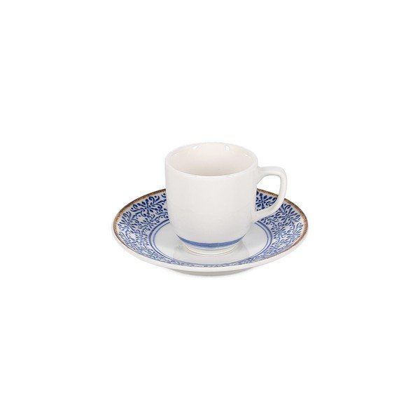 Bela/modra porcelanasta skodelica za kapučino 200 ml Azul – BonBistro-image-3