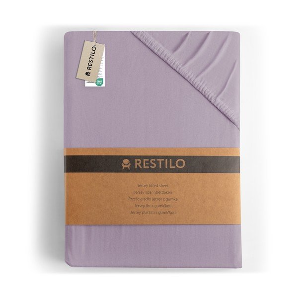 Svetlo vijolična napenjalna rjuha iz jerseyja 90x200 cm Amber – Restilo-image-4