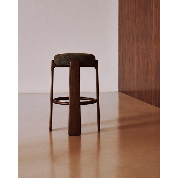 Barski stol iz masivnega jesena v zeleni in rjavi barvi (višina sedeža 75 cm) Granite – Kave Home-image-1