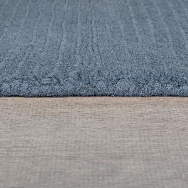 Temno modra ročno tkana volnena preproga 120x170 cm Textured Wool Border – Flair Rugs-image-2