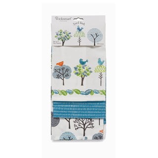 Komplet 3 bombažnih kuhinjskih krp Cooksmart ® Forest Birds