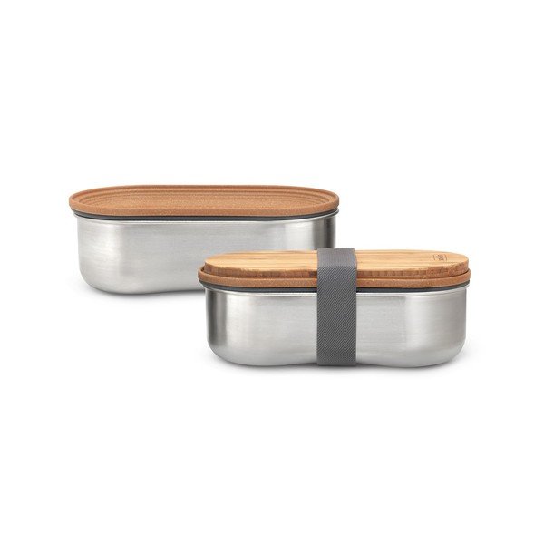 Posoda za malico 2 kos s predeli Bento – Black + Blum-image-2