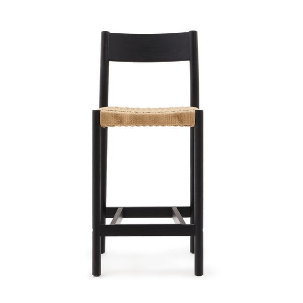 Črn barski stol iz masivnega hrasta (višina sedeža 65 cm) Yalia – Kave Home-image-4