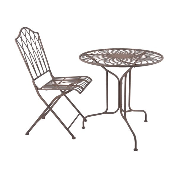 Rjavi kovinski zložljivi vrtni stol - Esschert Design-image-3