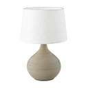 Belo-rjava namizna svetilka iz keramike in blaga Reality Martin, višina 29 cm