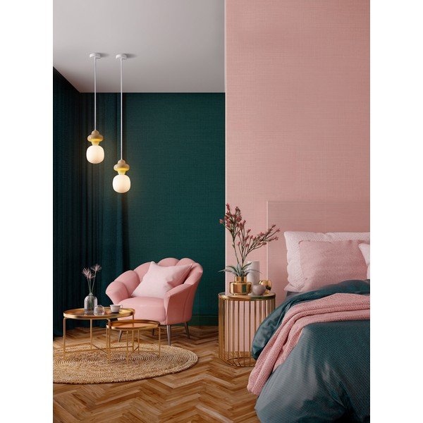 Bela/kremno bela keramična viseča svetilka s steklenim senčilom ø 18 cm Clio – Nova Luce-image-2