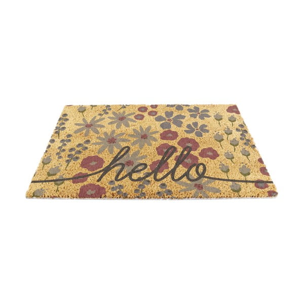 Predpražnik iz kokosovih vlaken 40x60 cm Hello Scribbly Floral – Artsy Doormats