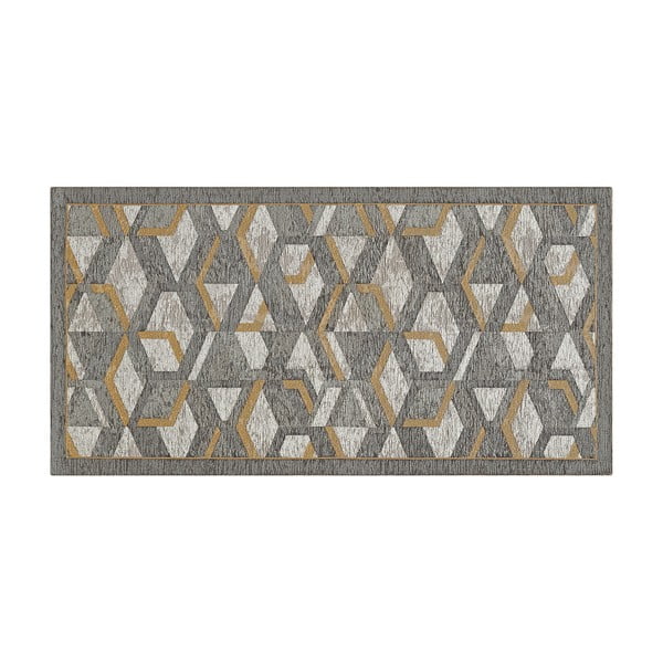 Sivo-zlat tekač Floorita Hypnotik, 55 x 140 cm-image-2