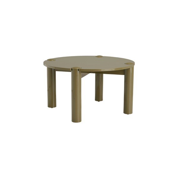 Kaki zelena okrogla klubska mizica iz MDF plošč ø 80 cm Pussel – Ellos Home-image-2
