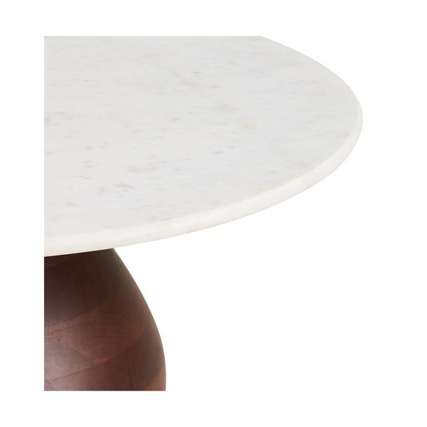 Bela/v temni naravni barvi okrogla klubska mizica z marmorno mizno ploščo ø 70 cm Heide – House Nordic-image-4