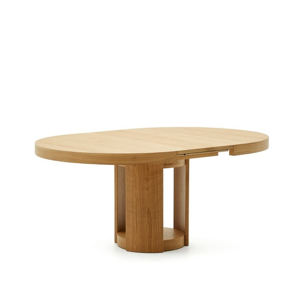 Okrogla raztegljiva jedilna miza z dodatno ploščo v hrastovem dekorju ø 150 cm Artis – Kave Home-image-3