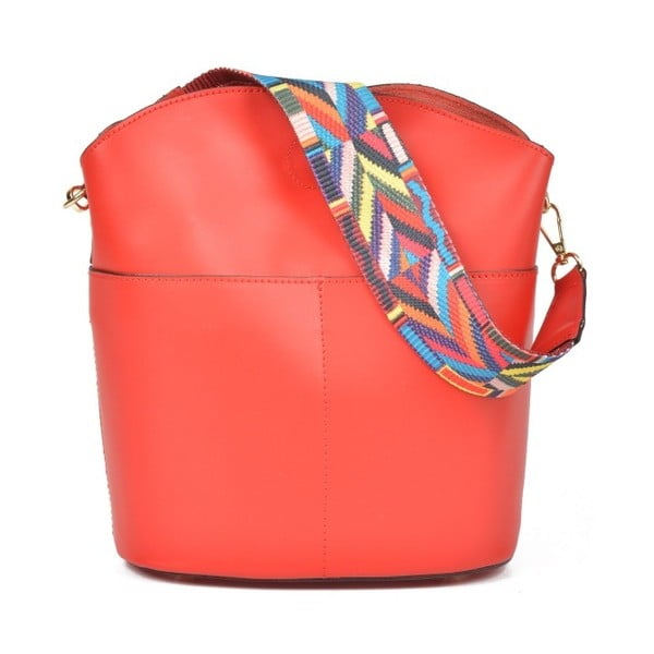 Rdeča usnjena torbica Luisa Vannini Clorinda