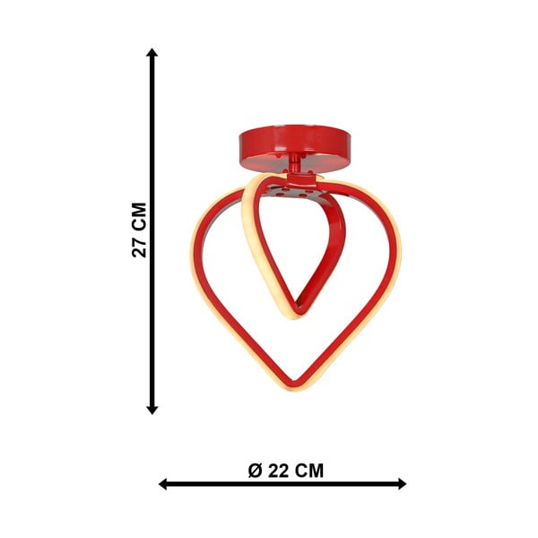 Rdeča kovinska LED stropna svetilka Sevinc – Squid Lighting-image-4