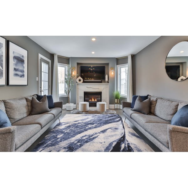 Modra volnena preproga 160x240 cm Albo – Agnella-image-1